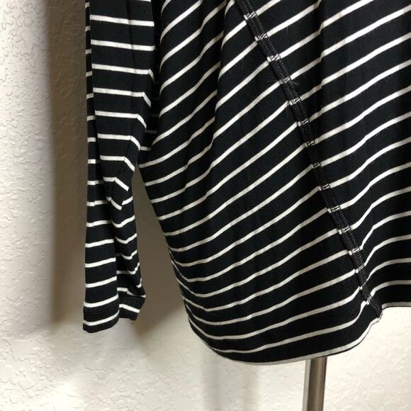 Cabi black white striped jersey knit top size Small #4005 - Picture 5 of 12